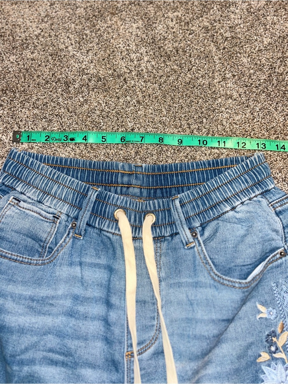 Driftwood Jeans Elastic Waist Embroidered Large - Picture 4 of 6